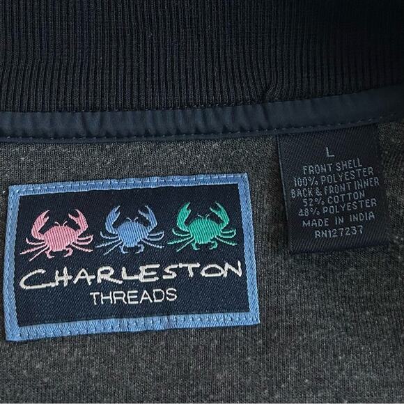 GUC Charleston Threads Blue and Grey Camo Lightweight Bomber Jacket. Size L - Picture 6 of 7